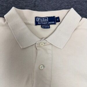 Polo Ralph Lauren Mens Classic Fit Polo Shirt Red Pony Logo Casual Beige Size M
